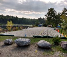 Construction in progress on Gregg Lake boat ramp.